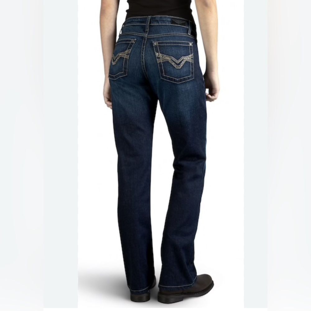Harley-Davidson Women's petite 8 Mid-Rise Boot Cut Embellished Jeans 99176-16Vp